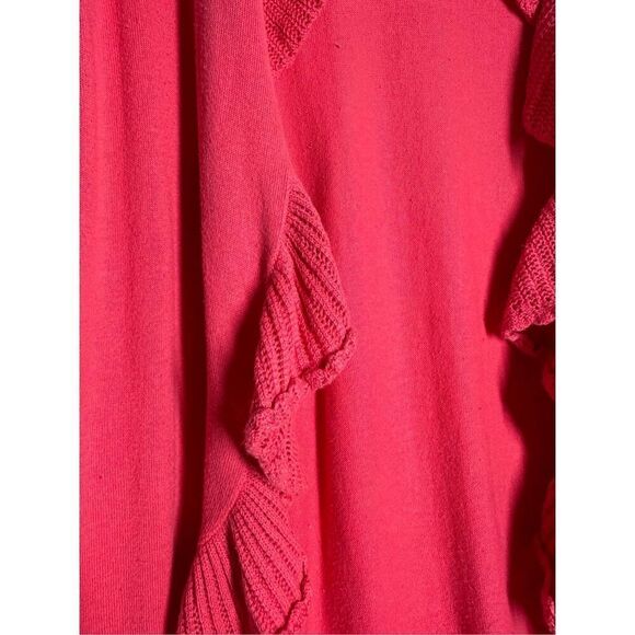 Lilly Pulitzer Pink Ruffle Cascading Kiernan Silk Cotton Blend Cardigan Size M - Picture 3 of 10